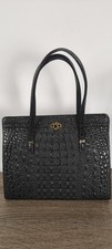 krokodil leder tasche vintage Schwarz