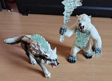 2x Schleich Creatures Eldrador Eiswelt (Eisbär, Eiswolf)