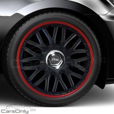 4x RADKAPPEN 16 ZOLL ORDEN RED RADZIERBLENDEN SCHWARZ ROTER RAND