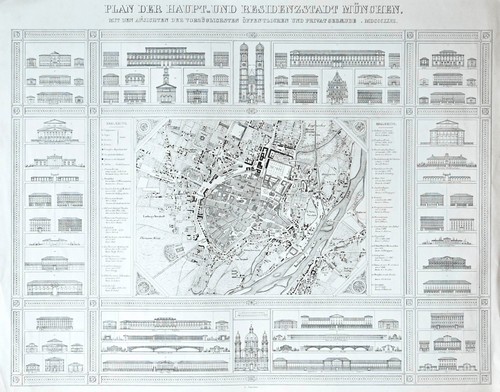 1827 münchen stadtplan mit - 1827,