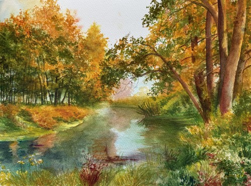 Aquarellbild original 40x30 - original,