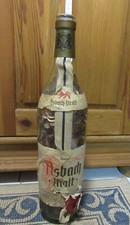3 Liter Asbach Flasche gefüllt mit alten 1 und 2 Pfennig Stücken, ca. 12,8 kg