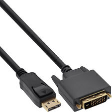 InLine DisplayPort zu DVI 24+1 Stecker Konverter Kabel schwarz 0,3 - 10 Meter
