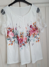 Damen Tunika T-Shirt Spitzen-Ärmel M Neu auch als Umstandsmode tragbar