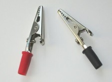 1 Satz KROKODILKLEMMEN rot + schwarz, max. 1A ~ 5cm (Bananenstecker)