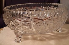 Bleikristall Schale geschliffen Mit Füsschen Crystal Bohemia 