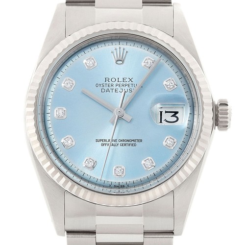 Rolex datejust eisblau diamant - rolex,