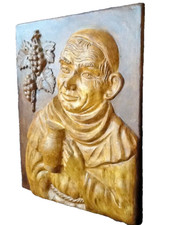 altes Keramik Wandbild braun