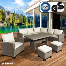 BRAST Poly Rattan Sitzgarnitur Hacienda Gartenmöbel Essgruppe Lounge Sitzgruppe