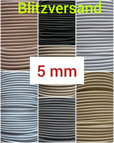 Gummikordel 5mm rundgummi - 5mm,