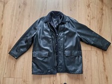 Offset Ledermantel mit