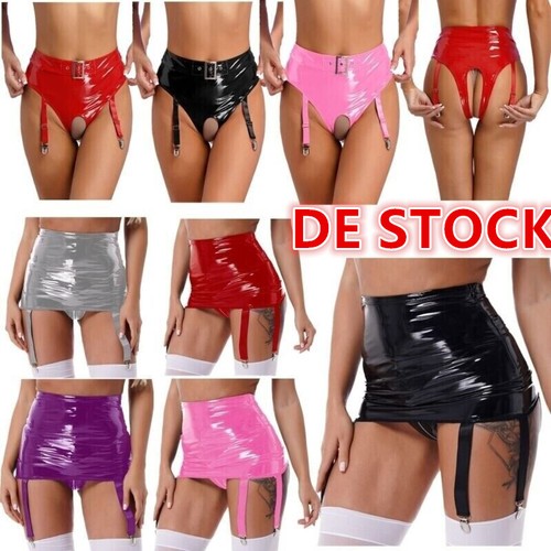 Damen wetlook minirock - de,