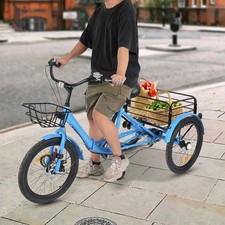 20 Zoll Dreirad 7 Gang 3 Räder Faltbar Fahrrad Für Erwachsene Mit Einkaufskorb