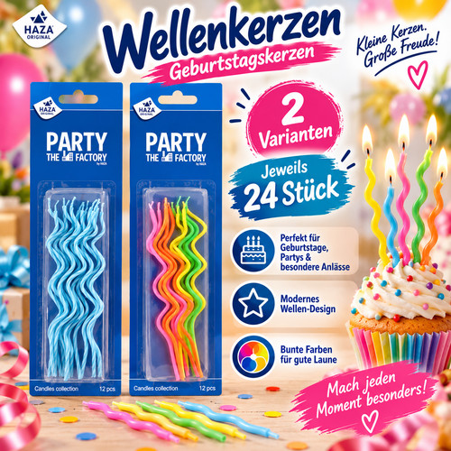 Wellenkerzen - 24,