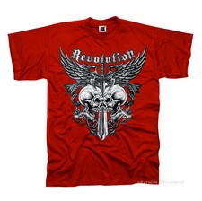 Gothic Mittelalter T-Shirt Style Skull Rock Wave Punk  Design Metal *4202 rot