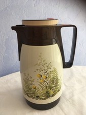 Thermoskanne Isolierkanne Rotpunkt Dr. Zimmermann, Blumendekor grün gelb Vintage