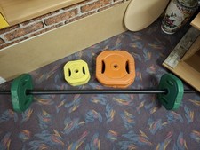 Hantelstange mit 3 versch. Gewichten