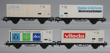 4 Märklin H0 Containerwagen Grimm Weinheim Vileda Freudenberg Gummi Stephan& H..