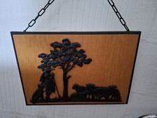 Metallguss Wandbild Schäfer