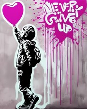 Homage Banksy Never Give Up