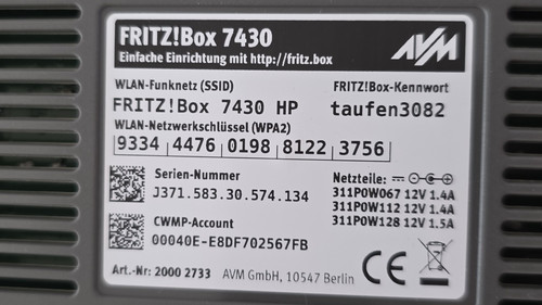 Fritz box 7430 router wlan - fritz!box,