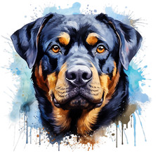 2x Rottweiler dog sticker 9x9