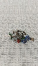 Trachten Anstecknadel Hutanstecker Pin Brosche Hirsch Edelweiß Gewehr...