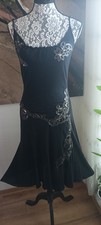 Nocturne, Design.Ballkleid, 100%Seide,schwarz mit Ornament Aplikation.Gr.42 Neu!