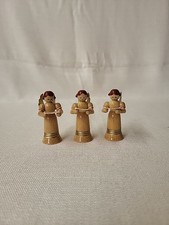3 Stück Engel mit Noten, Weihnachtsengel, Holzfiguren, Erzgebirge, DDR 