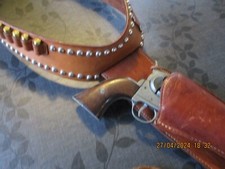 Western Leder Revolvergürtel + Holster VIKING Größe M