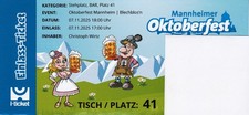 Oktoberfest Mannheim Stehplatz Ticket