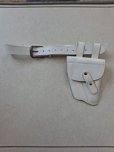 Weißes lederholster mit - weißes, lederholster,