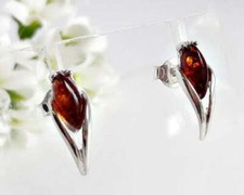 Bernstein Ohrstecker Silber 925 Ohrringe Frosch Paar echt Sterlingsilber ed168