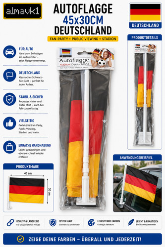 Deutschland autoflagge 45x30cm - deutschland,