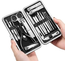 Nagelset 19 Stk Nagelpflege Set Nagelschere Nagelfeile Maniküre Pediküre Etui