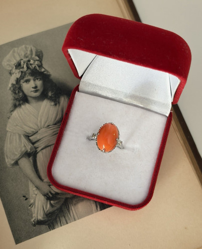Antik koralle ring - *,