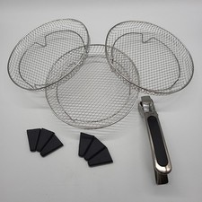 LPAMABA 3 Stück φ20cm Rund Air Fryer Racks Korb 304 Edelstahl Stapelbar Luftfrit