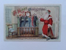 Alte Glückwunschkarte(10) mit Weihnachtsmann,ca 1910.