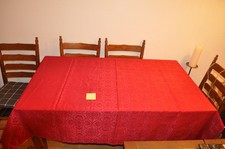 große Tischdecke, Jacquard, rot, ca. 166 x 130 cm