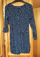 Umstandskleid, schwarz, weiße Tupfen, lange Knopfleiste vorne, Größe 42, bonbrix