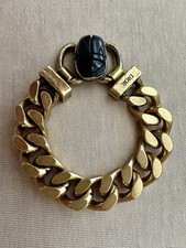 Original DIOR Armband Bracelet Armkette Schmuck Panzerkette Golden Selten 18 Cm