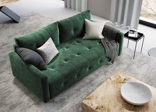 MOLI Schlafcouch,  3-Sitzer-Sofa mit Schlaffunktion Flaschengrün versandbereit