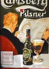 BRAUEREI-WERBESCHILD (BLECH) "CARLSBERG-PILSENER" (DAENEMARK)