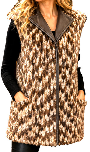 Neu fell weste blouson echt - ,