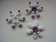 3 Perlensterne * Schneeflocke