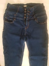 Jeans Hose Blind Date Weite 33 Hoher Bund Mit Schleifen Stretch Enganliegend 