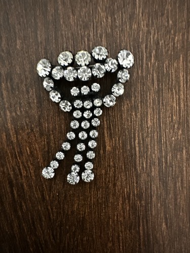 Vintage strass brosche - strass,