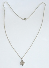 Antike Silberkette 835 und 54 cm lang mit Würfel 835 Silber aus Nachlass