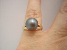 TAHITI PERL BRILLANT RING IN 585/000 GELBGOLD 10,20MM  GR:54 LUXUS PUR T990