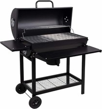 Profi Smoker Grillwagen Holzkohle Stahl BBQ Grill Smoker XL 103x110x59 cm Metall